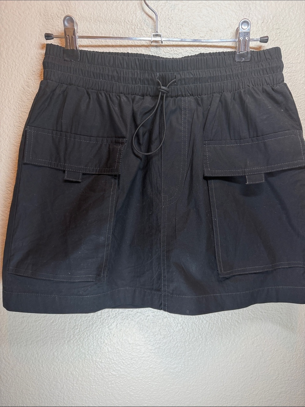 Black Mini Skirt with Cargo Pockets XS Y2K Revival Streetwear Utility